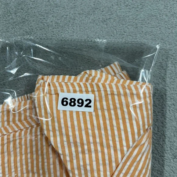 Daily Drills Shorts Womens XS/S Seersucker Resort Orange White Beach - Picture 11 of 12